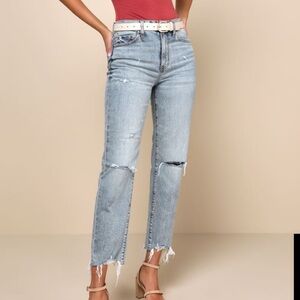 Daze distressed high waisted denim